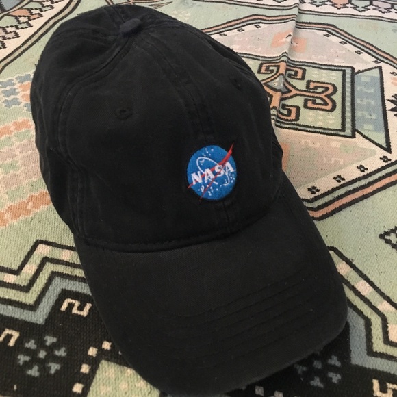 Urban Outfitters Black Nasa Dad Hat 